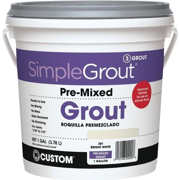 Custom Building Products GROUT PREMIXED BRIGHT WHT 1GAL PMG3811-2